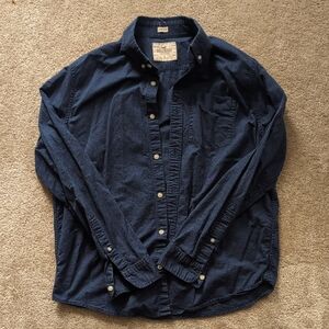 Hollister Navy Casual Button-Down Shirt